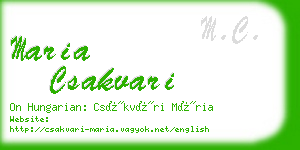 maria csakvari business card